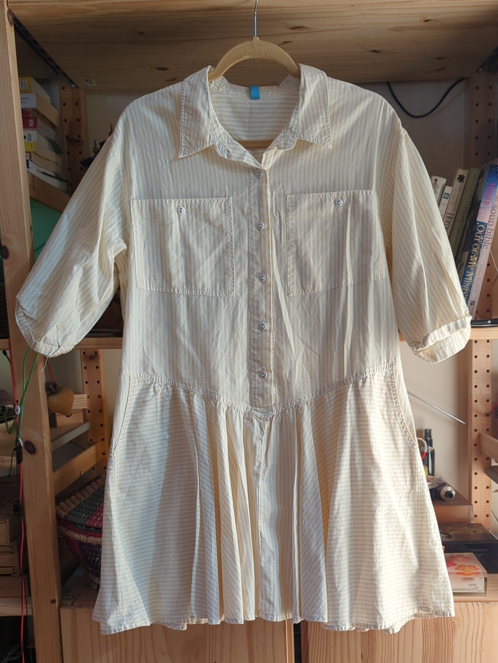 Free People Cream and White Striped Mini Dress